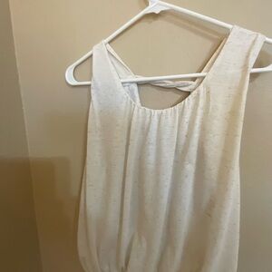 She Martini oatmeal Cream Sleeveless Gathered Hem Tank Top